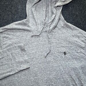 Polo‎ Ralph Lauren Hoodie Mens XL Gray Long Sleeve Cotton T-Shirt Pony